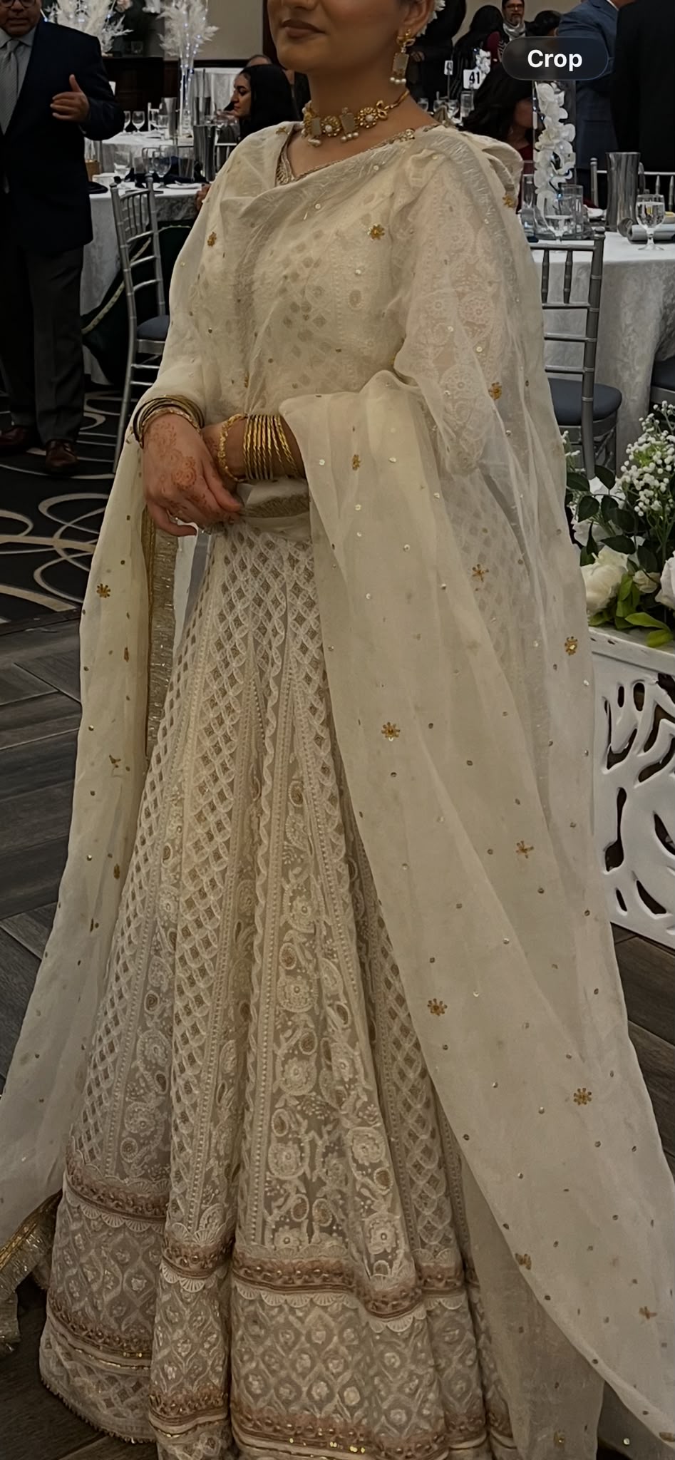 Faiza Saqlain Off-White Chikankari Lehenga Set