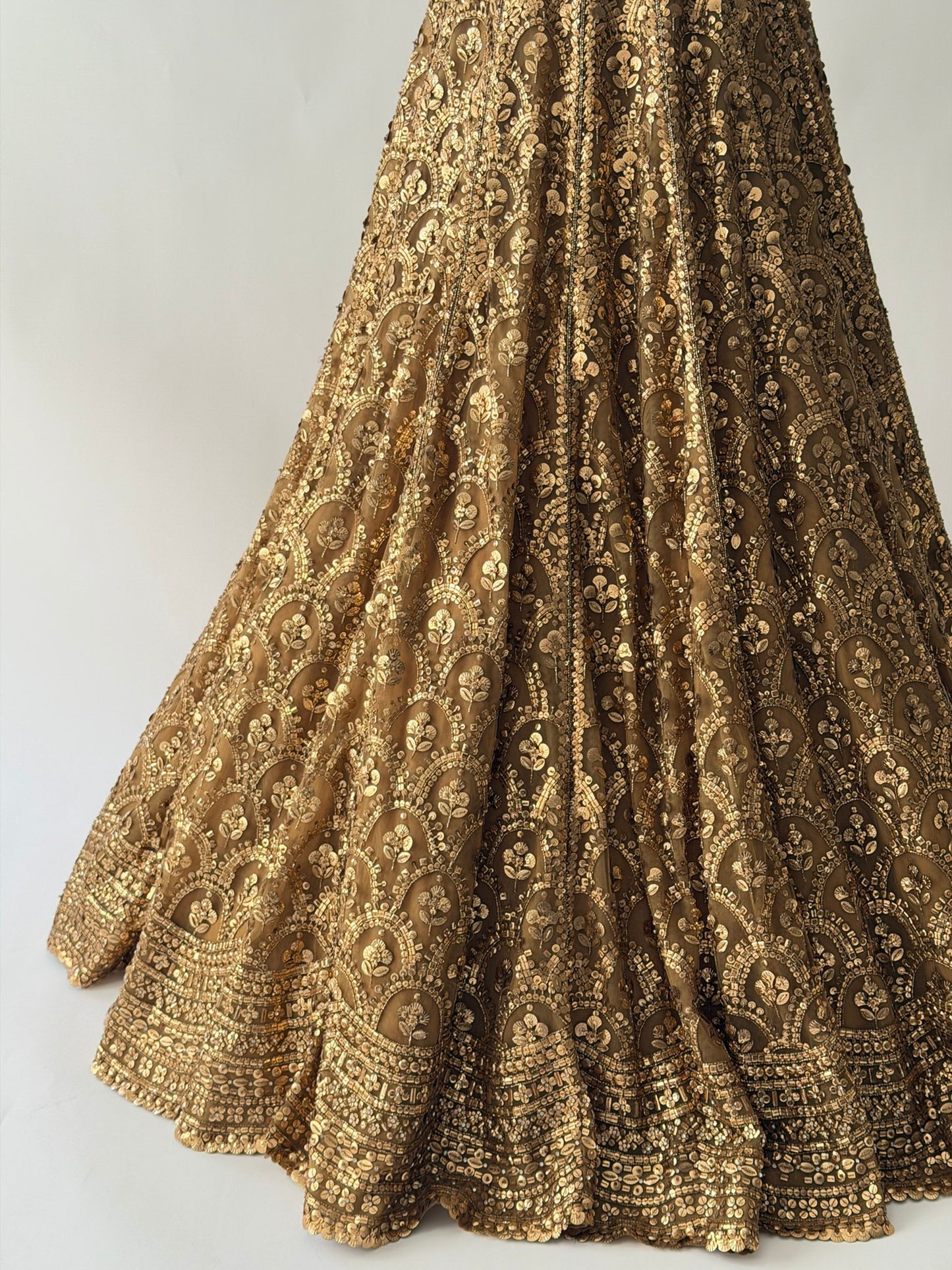 Seema Gujral Copper Sequin Lehenga Set