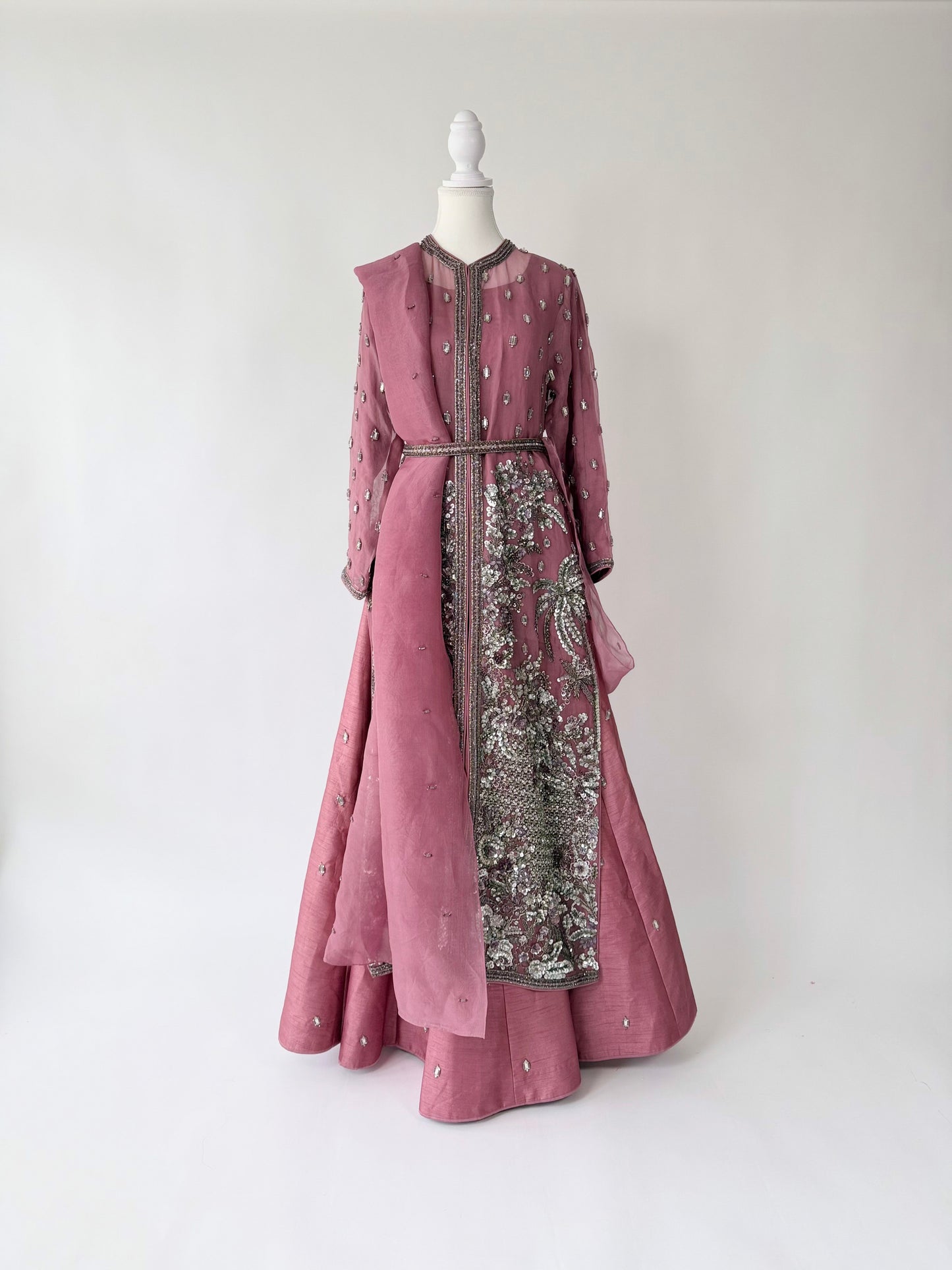 Hussain Rehar Lilac Sequin Jacket Lehenga Set