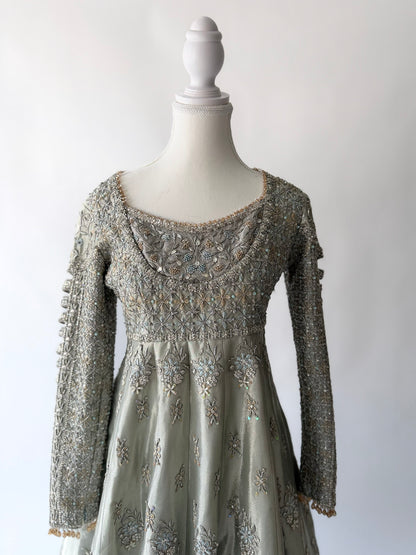 Sunnia Manahil Ice Blue & Silver Lehenga