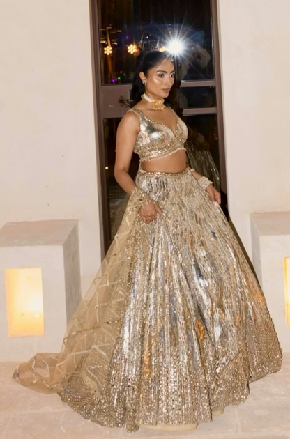 Seema Gujral Silver & Gold Lehenga
