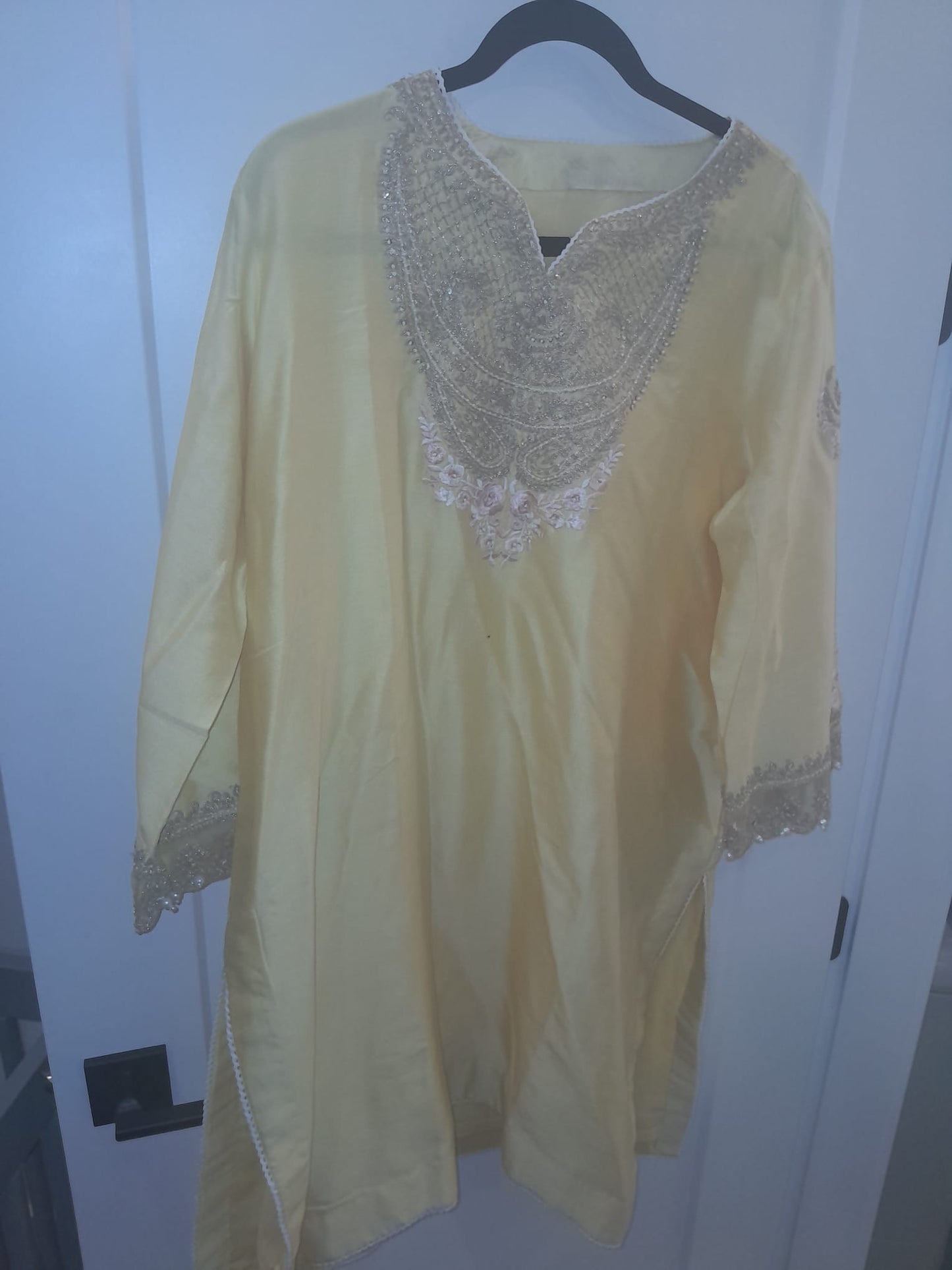 Sheetal Batra Lemon Yellow Chanderi Kurta Set