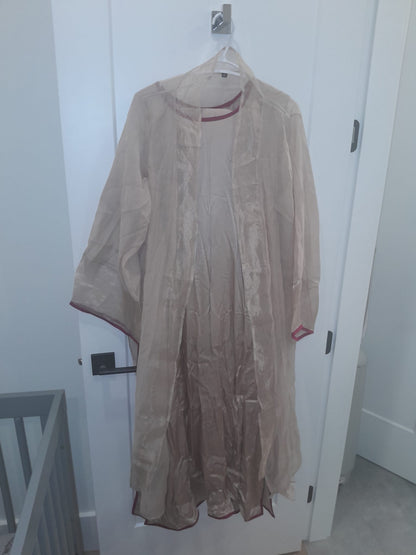 Iqbal Hussain Dusty Pink Gota Jacket Set