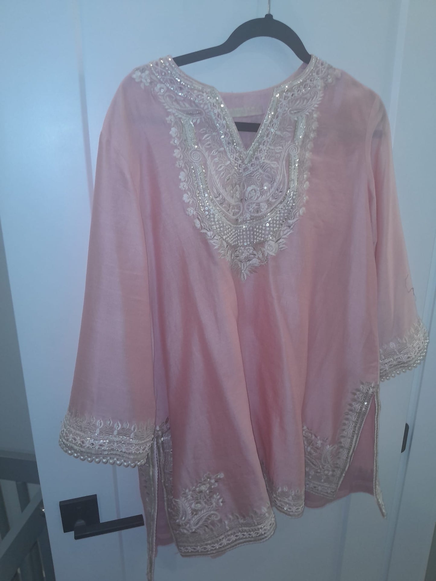 Sheetal Batra Blush Pink Chanderi Kurta Set