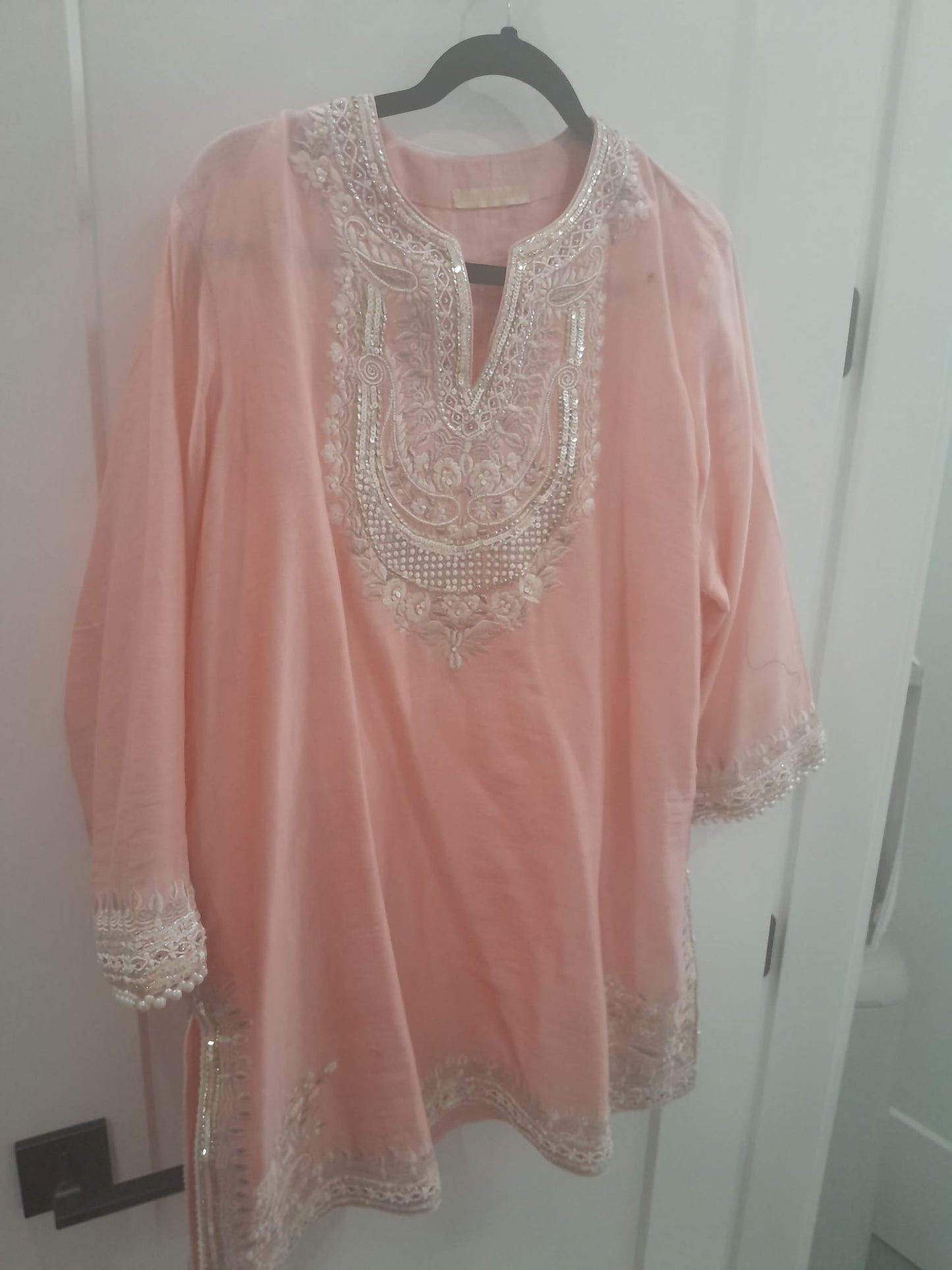 Sheetal Batra Blush Pink Chanderi Kurta Set