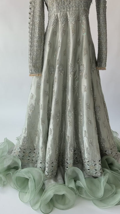 Sunnia Manahil Ice Blue & Silver Lehenga